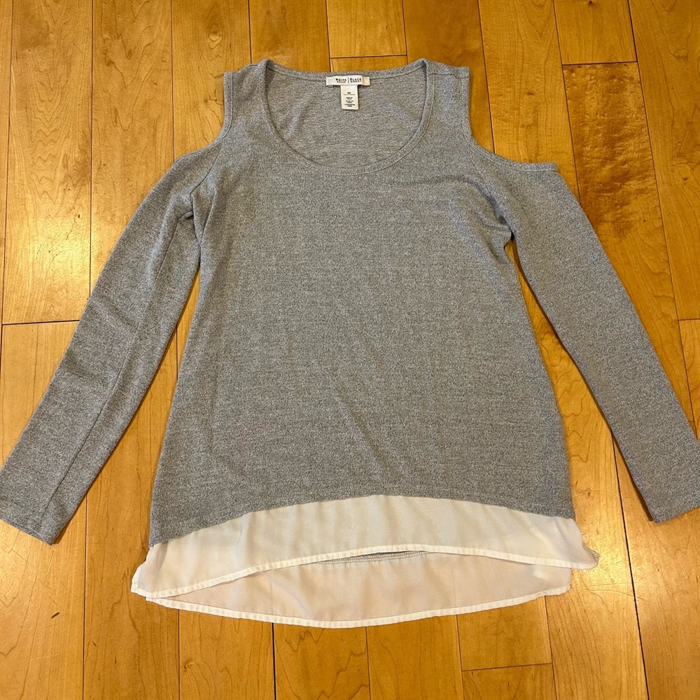 White House black market cold shoulder lightweight top.